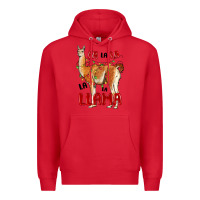 Red christmas llama Premium Hoodie - LillyAllenDesigns