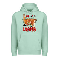Seafoam christmas llama Premium Hoodie - LillyAllenDesigns