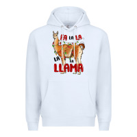 White christmas llama Premium Hoodie - LillyAllenDesigns