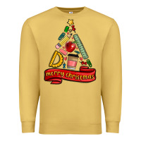 Antique Gold teacher tools christmas tree Premium Sweatshirt - MaliasSmallBusiness