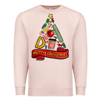 Pale Pink teacher tools christmas tree Premium Sweatshirt - MaliasSmallBusiness