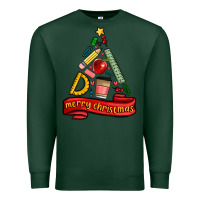 Sports Green teacher tools christmas tree Premium Sweatshirt - MaliasSmallBusiness