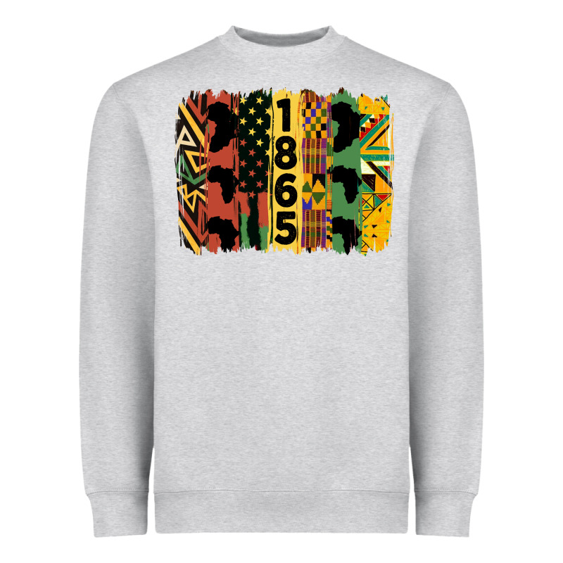 Juneteenth 1865 Brush Stroke Heavyweight Sweatshirt by HRA Design Shop | Teevron