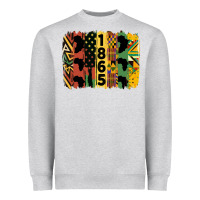 Heather Grey juneteenth 1865 brush stroke Heavyweight Sweatshirt - HRA Design Shop