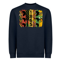 Navy juneteenth 1865 brush stroke Heavyweight Sweatshirt - HRA Design Shop