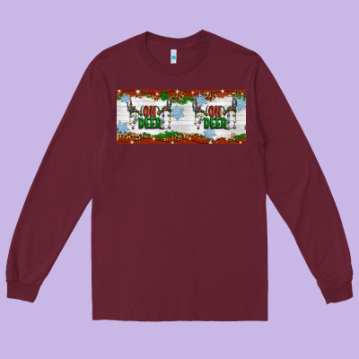 Oh Deer Christmas Long Sleeve Tee Designed By Artiststas