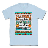 Dusty Blue Flannels Hayrides Pumpkins Sweaters Bonfires Classic Tee - Artiststas