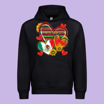 Mexican Hearts Urban Hoodie Designed By Texasbilliewilder