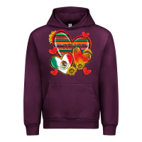 Mauve Wine Mexican Hearts Urban Hoodie - texasbilliewilder