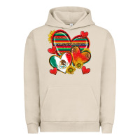 Pigment French Oak Mexican Hearts Urban Hoodie - texasbilliewilder