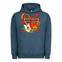Pigment Midnight Navy Mexican Hearts Urban Hoodie - texasbilliewilder