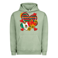Pigment Oil Green Mexican Hearts Urban Hoodie - texasbilliewilder
