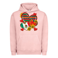 Pigment Salmon Mexican Hearts Urban Hoodie - texasbilliewilder
