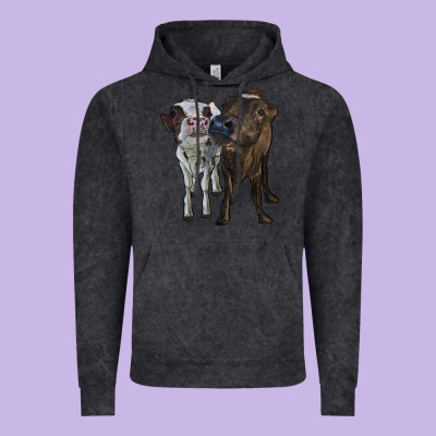 Two Heifer Cows Vintage Hoodie Designed By Ranaportraitstore