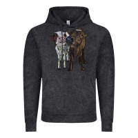 Vintage Black two heifer cows Vintage Hoodie - RanaPortraitStore