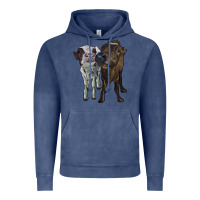Vintage Denim two heifer cows Vintage Hoodie - RanaPortraitStore