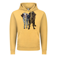 Vintage Mustard two heifer cows Vintage Hoodie - RanaPortraitStore