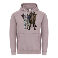 Vintage Zinc two heifer cows Vintage Hoodie - RanaPortraitStore