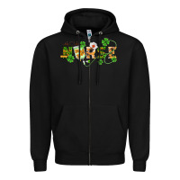 Black st patricks day nurse Zipper Hoodie - BarkalooDesign