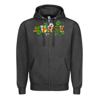 Charcoal Heather st patricks day nurse Zipper Hoodie - BarkalooDesign
