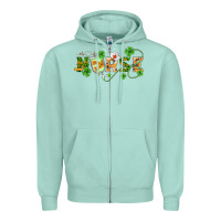Seafoam st patricks day nurse Zipper Hoodie - BarkalooDesign