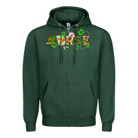 Sports Green st patricks day nurse Zipper Hoodie - BarkalooDesign