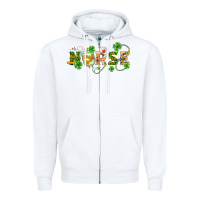 White st patricks day nurse Zipper Hoodie - BarkalooDesign