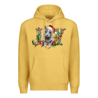 Antique Gold Russian Blue Cat Joy Premium Hoodie - LillyAllenDesigns