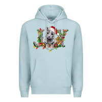 Blue Mist Russian Blue Cat Joy Premium Hoodie - LillyAllenDesigns