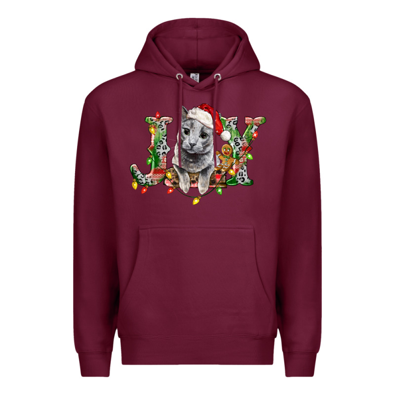 Russian Blue Cat Joy Premium Hoodie by LillyAllenDesigns | Teevron