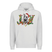 Dove Grey Russian Blue Cat Joy Premium Hoodie - LillyAllenDesigns