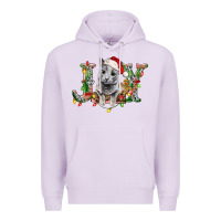 Lilac Russian Blue Cat Joy Premium Hoodie - LillyAllenDesigns