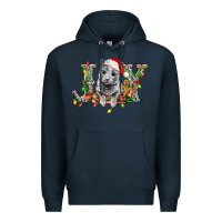 Navy Russian Blue Cat Joy Premium Hoodie - LillyAllenDesigns