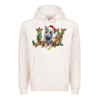 Pale Pink Russian Blue Cat Joy Premium Hoodie - LillyAllenDesigns