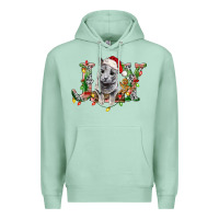 Seafoam Russian Blue Cat Joy Premium Hoodie - LillyAllenDesigns