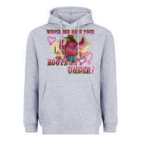 Heather Grey whose bed have youre boots been under Heavyweight Hoodie - NancyCooperArtShop