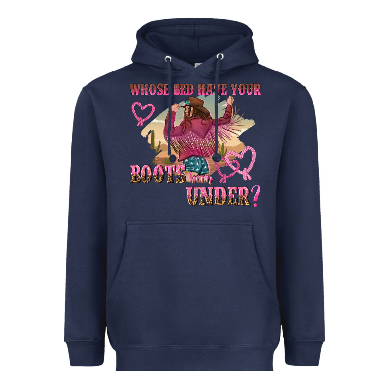 Whose Bed Have Youre Boots Been Under Heavyweight Hoodie by NancyCooperArtShop | Teevron