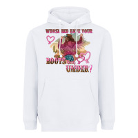 White whose bed have youre boots been under Heavyweight Hoodie - NancyCooperArtShop