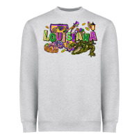 Heather Grey louisiana mardi gras Heavyweight Sweatshirt - FaDigitalArtStudio