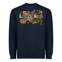 Navy louisiana mardi gras Heavyweight Sweatshirt - FaDigitalArtStudio