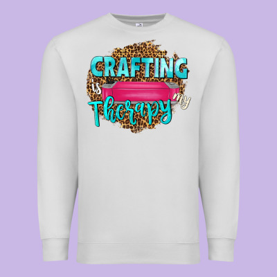 Crafting Is My Therapy Premium Sweatshirt Designed By Nancycooperartshop