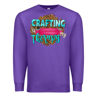 Purple crafting is my therapy Premium Sweatshirt - NancyCooperArtShop