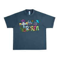Midnight Navy Easter Day He is risen Urban Heavy Tee - OliviaCreatesArt