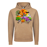 Vintage Coffee halloween farm truck Vintage Hoodie - Zillion Design Studio