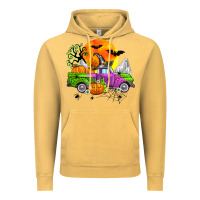 Vintage Mustard halloween farm truck Vintage Hoodie - Zillion Design Studio