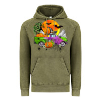Vintage Olive halloween farm truck Vintage Hoodie - Zillion Design Studio