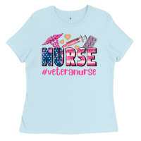 Baby Blue veteran nurse Ladies Tee - AdoDesignShop