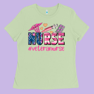 Veteran Nurse Ladies Tee Designed By Adodesignshop