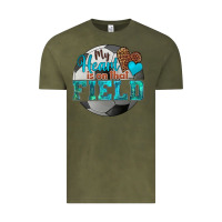 Vintage Olive my heart is on that field soccer Vintage Tee - HRA Design Shop