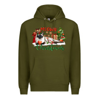 Army Green siamese cat meowy christmas Premium Hoodie - LillyAllenDesigns